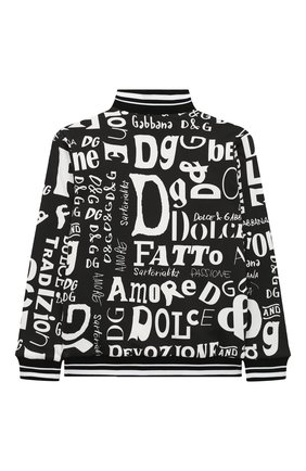 Детский хлопковая толстовка DOLCE & GABBANA черно-белого цвета по цене 29800 руб., арт. L4JW3Q/HS7D7/8-14 | Фото 2 Детский хлопковая толстовка DOLCE & GABBANA черно-белого цвета, арт. L4JW3Q/HS7D7/8-14 | Фото 2