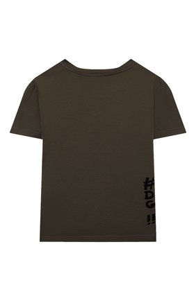 Детская хлопковая футболка DOLCE & GABBANA хаки цвета по цене 13700 руб., арт. L4JTBL/G7X0E/2-6 | Фото 2 Детская хлопковая футболка DOLCE & GABBANA хаки цвета, арт. L4JTBL/G7X0E/2-6 | Фото 2 (Материал внешний: Хлопок; Рукава: Короткие; Ростовка одежда: 2 года | 92 см, 3 года | 98 см, 4 года | 104 см, 5 лет | 110 см, 6 лет | 116 см)