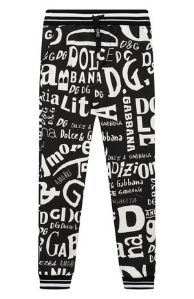 Детские хлопковые джоггеры DOLCE & GABBANA черно-белого цвета по цене 25500 руб., арт. L4JPR7/HS7D7/8-14 | Фото 1 Детские хлопковые джоггеры DOLCE & GABBANA черно-белого цвета, арт. L4JPR7/HS7D7/8-14 | Фото 1