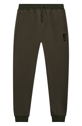 Детские хлопковые джоггеры DOLCE & GABBANA хаки цвета по цене 22050 руб., арт. L4JPBW/G7XLG/8-14 | Фото 1 Детские хлопковые джоггеры DOLCE & GABBANA хаки цвета, арт. L4JPBW/G7XLG/8-14 | Фото 1