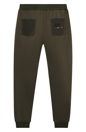 Детские хлопковые джоггеры DOLCE & GABBANA хаки цвета по цене 22050 руб., арт. L4JPBW/G7XLG/8-14 | Фото 2 Детские хлопковые джоггеры DOLCE & GABBANA хаки цвета, арт. L4JPBW/G7XLG/8-14 | Фото 2