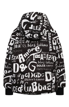 Детского пуховая куртка DOLCE & GABBANA черно-белого цвета по цене 68700 руб., арт. L4JB0J/FSSES/8-14 | Фото 2 Детского пуховая куртка DOLCE & GABBANA черно-белого цвета, арт. L4JB0J/FSSES/8-14 | Фото 2