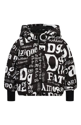 Детского пуховая куртка DOLCE & GABBANA черно-белого цвета по цене 57550 руб., арт. L4JB0J/FSSES/2-6 | Фото 1 Детского пуховая куртка DOLCE & GABBANA черно-белого цвета, арт. L4JB0J/FSSES/2-6 | Фото 1
