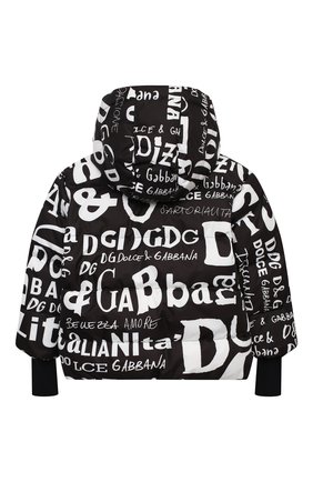 Детского пуховая куртка DOLCE & GABBANA черно-белого цвета по цене 57550 руб., арт. L4JB0J/FSSES/2-6 | Фото 2 Детского пуховая куртка DOLCE & GABBANA черно-белого цвета, арт. L4JB0J/FSSES/2-6 | Фото 2