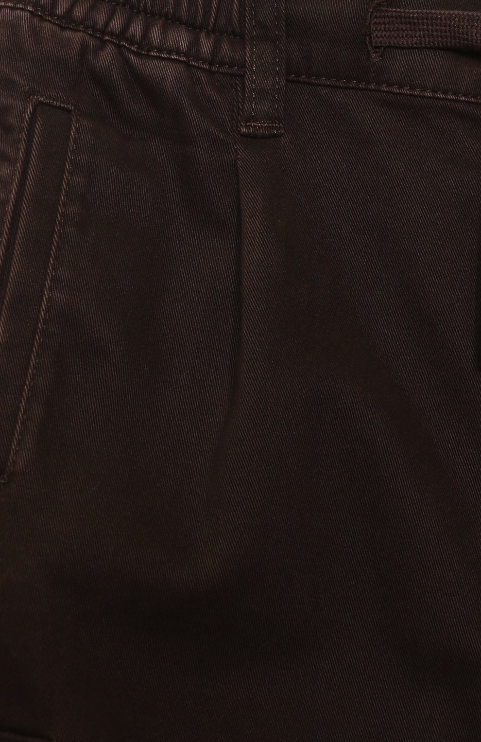 Детские хлопковые брюки DOLCE & GABBANA темно-коричневого цвета, арт. L43P46/LT367/2-6 | Фото 3 (Случай: Повседневный; Региональные ограничения белый список (Axapta Mercury): RU; Материал внешний: Хлопок; Мальчики Кросс-КТ: Брюки-одежда; Ростовка одежда: 2 года | 92 см, 3 года | 98 см, 4 года | 104 см, 5 лет | 110 см, 6 лет | 116 см)