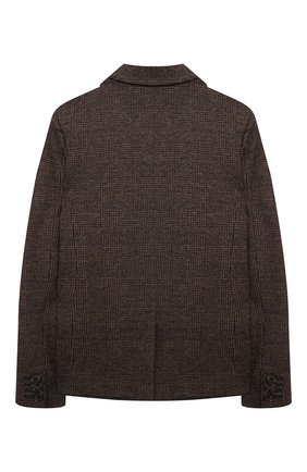 Детский пиджак из хлопка и шерсти DOLCE & GABBANA коричневого цвета по цене 78150 руб., арт. L41E77/G7XJV/8-14 | Фото 2 Детский пиджак из хлопка и шерсти DOLCE & GABBANA коричневого цвета, арт. L41E77/G7XJV/8-14 | Фото 2 (Материал внешний: Шерсть, Хлопок; Рукава: Длинные; Материал подклада: Вискоза; Кросс-КТ: пиджак; Региональные ограничения белый список (Axapta Mercury): RU; Ростовка одежда: 10 - 11 лет | 140 - 146см, 12 лет | 152 см, 8 лет | 128 см)