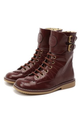 Детские кожаные ботинки GUCCI бордового цвета по цене 42900 руб., арт. 628440/D7300 | Фото 1 Детские кожаные ботинки GUCCI бордового цвета, арт. 628440/D7300 | Фото 1