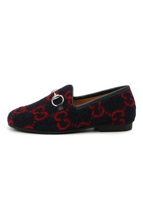 Детские шерстяные лоферы GUCCI синего цвета по цене 36350 руб., арт. 629357/G38V0 | Фото 2 Детские шерстяные лоферы GUCCI синего цвета, арт. 629357/G38V0 | Фото 2 (Материал внутренний: Натуральная кожа; Материал внешний: Шерсть, Текстиль; Девочки-школьная форма: Классическая обувь; Региональные ограничения белый список (Axapta Mercury): RU; Длина стельки: 19,5; толщина подошвы: 0,3; ширина носка стельки: 6,5)
