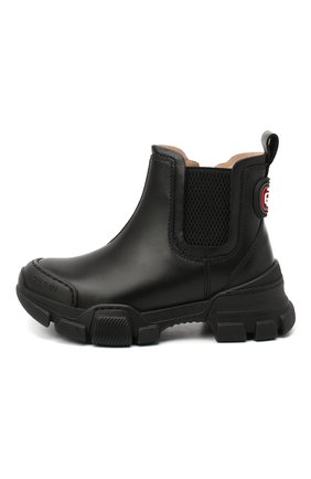 Детские кожаные ботинки GUCCI черного цвета, арт. 629738/DTN50 | Фото 2 (Материал внешний: Кожа; Материал внутренний: Натуральная кожа; Длина стельки: 13, 13,7, 16,5, 17,2)