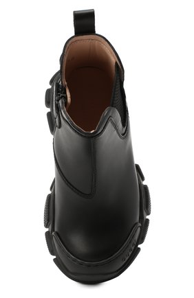 Детские кожаные ботинки GUCCI черного цвета, арт. 629738/DTN50 | Фото 4 (Материал внешний: Кожа; Материал внутренний: Натуральная кожа; Длина стельки: 13, 13,7, 16,5, 17,2)