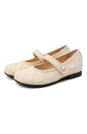 Детские туфли GUCCI бежевого цвета по цене 31400 руб., арт. 629910/HY120 | Фото 1 Детские туфли GUCCI бежевого цвета, арт. 629910/HY120 | Фото 1