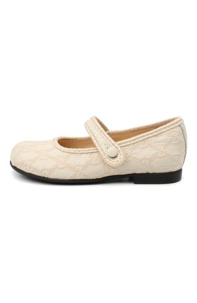 Детские туфли GUCCI бежевого цвета по цене 31400 руб., арт. 629910/HY120 | Фото 2 Детские туфли GUCCI бежевого цвета, арт. 629910/HY120 | Фото 2
