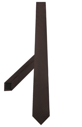 Мужской шелковый галстук BOSS коричневого цвета, арт. 50442029 | Фото 2 (Материал: Текстиль, Шелк; Принт: С принтом)