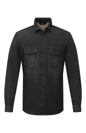 Мужская джинсовая рубашка Z ZEGNA черного цвета по цене 21700 руб., арт. 805403/ZCRN5 | Фото 1 Мужская джинсовая рубашка Z ZEGNA черного цвета, арт. 805403/ZCRN5 | Фото 1