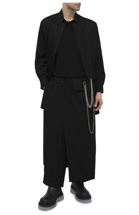 Мужская хлопковый лонгслив YOHJI YAMAMOTO черного цвета по цене 26200 руб., арт. HR-T03-070 | Фото 2 Мужская хлопковый лонгслив YOHJI YAMAMOTO черного цвета, арт. HR-T03-070 | Фото 2
