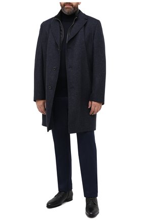 Мужской пальто из шерсти и кашемира EDUARD DRESSLER синего цвета, арт. 800200/76194 | Фото 2 (Рукава: Длинные; Материал внешний: Шерсть; Длина (верхняя одежда): До колена; Материал подклада: Вискоза; Мужское Кросс-КТ: Верхняя одежда, пальто-верхняя одежда; Big sizes: Big Sizes; Стили: Классический)