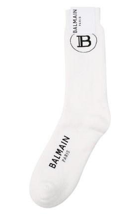 Мужские хлопковые носки BALMAIN белого цвета по цене 5995 руб., арт. BUV120010 | Фото 1 Мужские хлопковые носки BALMAIN белого цвета, арт. BUV120010 | Фото 1