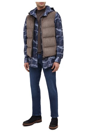 Мужская хлопковая рубашка KITON синего цвета по цене 94100 руб., арт. UMCMARH0748301/45-50 | Фото 2 Мужская хлопковая рубашка KITON синего цвета, арт. UMCMARH0748301/45-50 | Фото 2