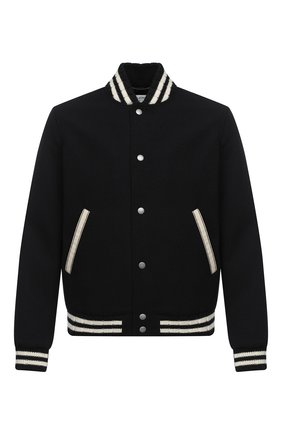 Мужской шерстяной бомбер SAINT LAURENT черного цвета по цене 231500 руб., арт. 625918/Y180W | Фото 1 Мужской шерстяной бомбер SAINT LAURENT черного цвета, арт. 625918/Y180W | Фото 1