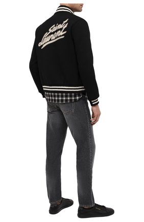 Мужской шерстяной бомбер SAINT LAURENT черного цвета по цене 231500 руб., арт. 625918/Y180W | Фото 2 Мужской шерстяной бомбер SAINT LAURENT черного цвета, арт. 625918/Y180W | Фото 2