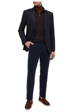 Мужские брюки из хлопка и кашемира ERMENEGILDO ZEGNA темно-синего цвета по цене 69950 руб., арт. 865F07/77TB12 | Фото 2 Мужские брюки из хлопка и кашемира ERMENEGILDO ZEGNA темно-синего цвета, арт. 865F07/77TB12 | Фото 2