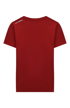 Детская хлопковая футболка KARL LAGERFELD KIDS бордового цвета по цене 6840 руб., арт. Z25241 | Фото 2 Детская хлопковая футболка KARL LAGERFELD KIDS бордового цвета, арт. Z25241 | Фото 2