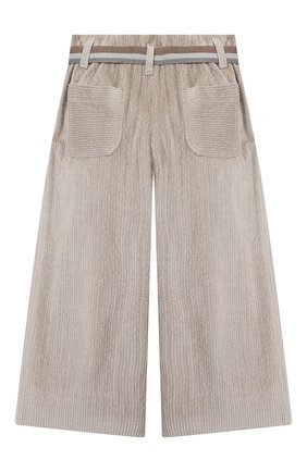 Детские хлопковые брюки BRUNELLO CUCINELLI серого цвета по цене 39950 руб., арт. BB543P024A | Фото 2 Детские хлопковые брюки BRUNELLO CUCINELLI серого цвета, арт. BB543P024A | Фото 2