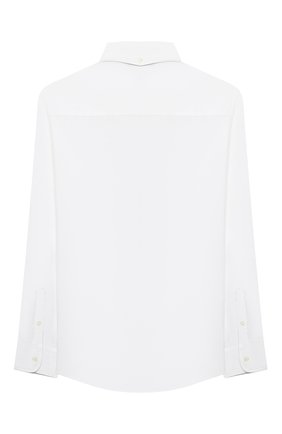 Детская хлопковая рубашка BRUNELLO CUCINELLI белого цвета, арт. BN664C301C | Фото 2 (Рукава: Длинные; Материал внешний: Хлопок; Стили: Классический; Мальчики-школьная форма: Рубашки; Ростовка одежда: 12 лет | 152 см)