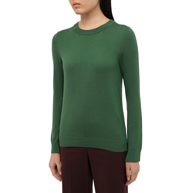 Шерстяной пуловер BOSS 50402268, цвет зелёный, размер 42 - фото 3