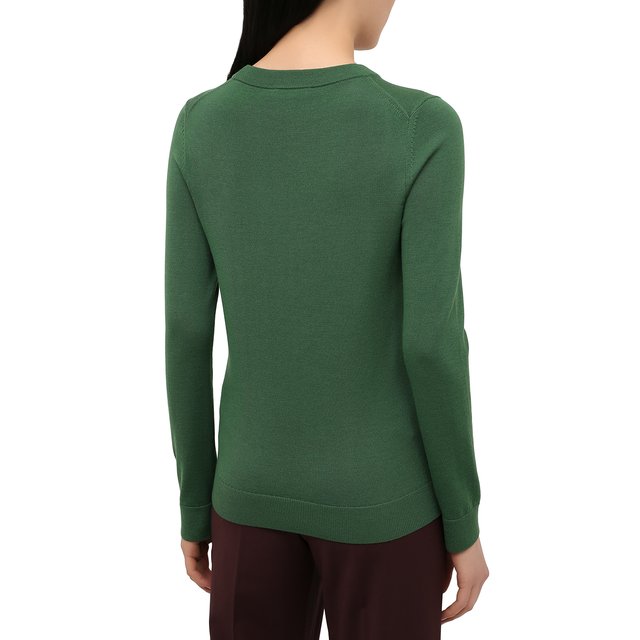 Шерстяной пуловер BOSS 50402268, цвет зелёный, размер 42 - фото 4