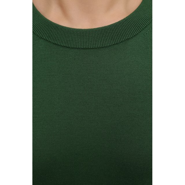 Шерстяной пуловер BOSS 50402268, цвет зелёный, размер 42 - фото 5