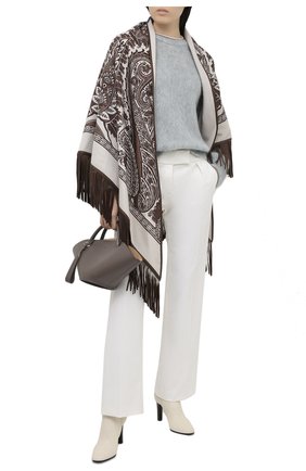Женская кашемировая накидка LORO PIANA коричневого цвета по цене 307500 руб., арт. FAL4491 | Фото 2 Женская кашемировая накидка LORO PIANA коричневого цвета, арт. FAL4491 | Фото 2