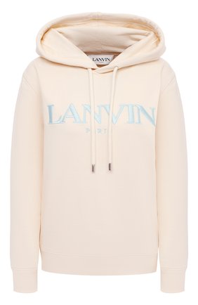 Женская хлопковое худи LANVIN кремвого цвета по цене 49900 руб., арт. RW-T0698J-JR32-H20 | Фото 1 Женская хлопковое худи LANVIN кремвого цвета, арт. RW-T0698J-JR32-H20 | Фото 1