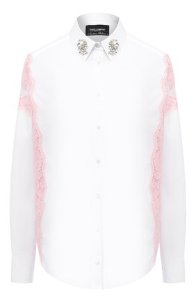 Женская хлопковая рубашка DOLCE & GABBANA белого цвета по цене 85200 руб., арт. J5AAIZ/GD002 | Фото 1 Женская хлопковая рубашка DOLCE & GABBANA белого цвета, арт. J5AAIZ/GD002 | Фото 1