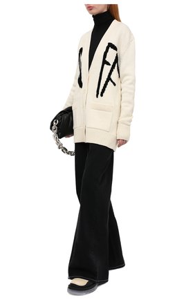 Женский шерстяной кардиган OFF-WHITE кремвого цвета по цене 96350 руб., арт. 0WHB006F20KNI0016110 | Фото 2 Женский шерстяной кардиган OFF-WHITE кремвого цвета, арт. 0WHB006F20KNI0016110 | Фото 2