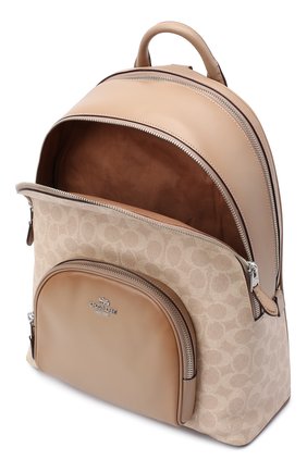Женский рюкзак carrie COACH светло-бежевого цвета по цене 39150 руб., арт. 1028 | Фото 3 Женский рюкзак carrie COACH светло-бежевого цвета, арт. 1028 | Фото 3 (Материал: Пластик, Резина, Экокожа; Стили: Кэжуэл; Размер: large)