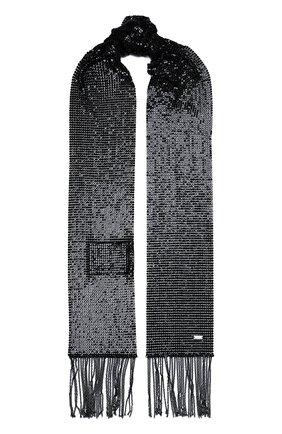 Женский шарф SAINT LAURENT черного цвета, арт. 629224/3YG03 | Фото 1 (Материал: Металл)