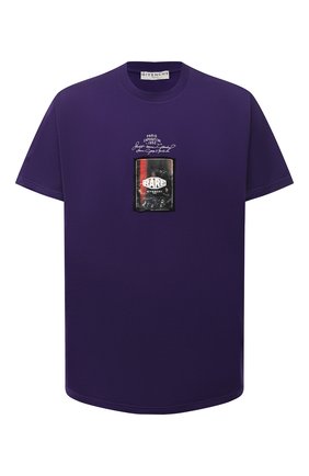 Мужская хлопковая футболка GIVENCHY фиолетового цвета по цене 38750 руб., арт. BM70ZC3002 | Фото 1 Мужская хлопковая футболка GIVENCHY фиолетового цвета, арт. BM70ZC3002 | Фото 1