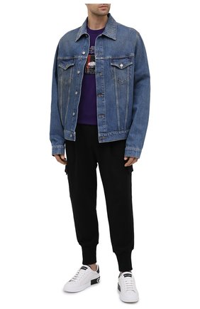 Мужская хлопковая футболка GIVENCHY фиолетового цвета по цене 38750 руб., арт. BM70ZC3002 | Фото 2 Мужская хлопковая футболка GIVENCHY фиолетового цвета, арт. BM70ZC3002 | Фото 2