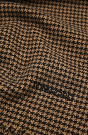 Мужской шарф из шерсти и кашемира TOM FORD коричневого цвета по цене 29950 руб., арт. 8TF144/2BI | Фото 2 Мужской шарф из шерсти и кашемира TOM FORD коричневого цвета, арт. 8TF144/2BI | Фото 2