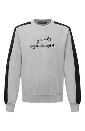Мужской хлопковый свитшот DOLCE & GABBANA светло-серого цвета по цене 55150 руб., арт. G90Y4T/G7WSP | Фото 1 Мужской хлопковый свитшот DOLCE & GABBANA светло-серого цвета, арт. G90Y4T/G7WSP | Фото 1
