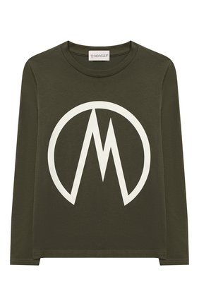 Детская хлопковый лонгслив MONCLER хаки цвета по цене 12800 руб., арт. F2-954-8D706-20-83092/12-14A | Фото 1 Детская хлопковый лонгслив MONCLER хаки цвета, арт. F2-954-8D706-20-83092/12-14A | Фото 1 (Рукава: Длинные; Материал внешний: Хлопок; Мальчики Кросс-КТ: Лонгслив-одежда; Ростовка одежда: 12 лет | 152 см, 16 лет | 164 см)