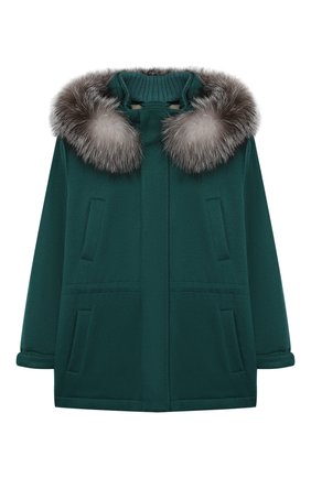 Детское кашемировое пальто LORO PIANA зеленого цвета по цене 222000 руб., арт. FAF8661 | Фото 1 Детское кашемировое пальто LORO PIANA зеленого цвета, арт. FAF8661 | Фото 1