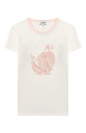 Детская футболка LANVIN белого цвета по цене 12900 руб., арт. N15000 | Фото 1 Детская футболка LANVIN белого цвета, арт. N15000 | Фото 1