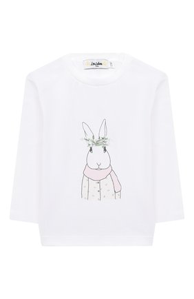 Детский хлопковый лонгслив LES LUTINS PARIS белого цвета по цене 2965 руб., арт. 20H368/TEE SHIRT ML | Фото 1 Детский хлопковый лонгслив LES LUTINS PARIS белого цвета, арт. 20H368/TEE SHIRT ML | Фото 1
