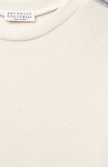 Детский хлопковый пуловер BRUNELLO CUCINELLI бежевого цвета, арт. BA927E248A | Фото 3 (Девочки Кросс-КТ: Пуловер-одежда; Материал внешний: Шерсть, Кашемир; Рукава: Длинные; Ростовка одежда: 4 года | 104 см, 6 лет | 116 см)