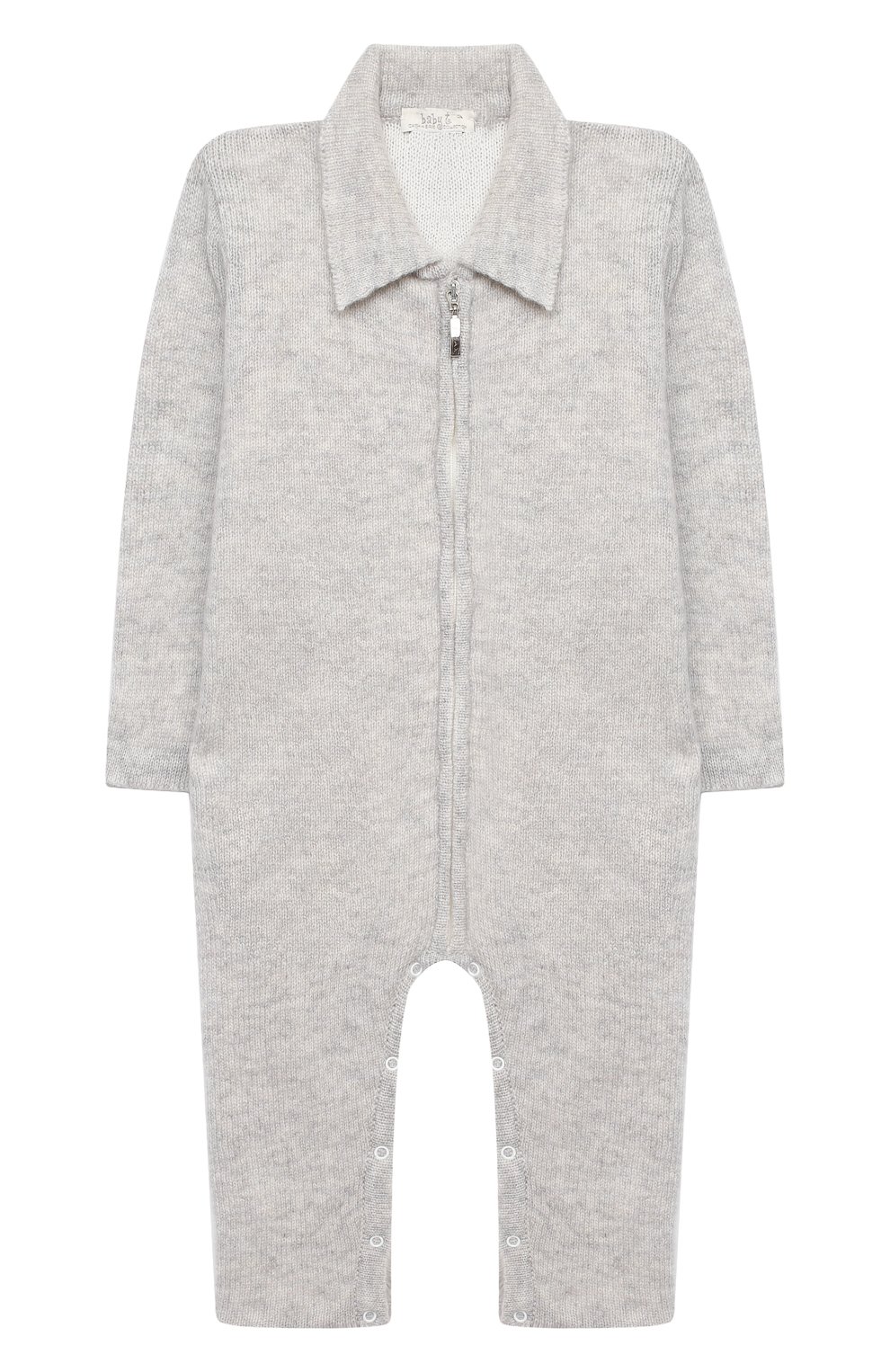Детский кашемировый комбинезон BABY T серого цвета, арт. 20AIC881TZ/18M-3A | Фото 1 (Материал внешний: Шерсть, Кашемир; Материал утеплителя: Шерсть; Рукава: Длинные; Региональные ограничения белый список (Axapta Mercury): RU; Ростовка одежда: 18 мес | 86 см, 24 мес | 92 см)