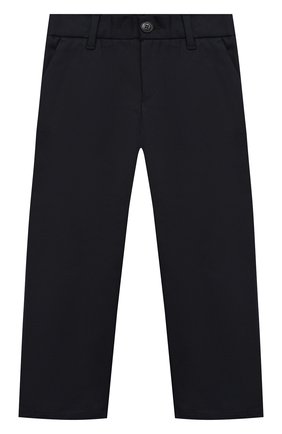 Детские хлопковые брюки EMPORIO ARMANI синего цвета по цене 14650 руб., арт. 6H4P60/4N4YZ | Фото 1 Детские хлопковые брюки EMPORIO ARMANI синего цвета, арт. 6H4P60/4N4YZ | Фото 1 (Материал внешний: Хлопок; Мальчики Кросс-КТ: Брюки-одежда; Стили: Классический; Региональные ограничения белый список (Axapta Mercury): RU; Ростовка одежда: 10 - 11 лет | 140 - 146см, 13 - 15 лет | 158 см, 16 лет | 164 см, 4 года | 104 см, 5 лет | 110 см, 6 лет | 116 см, 7 лет | 122 см, 8 лет | 128 см, 9 лет | 134 см)