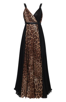 Женское шелковое платье DOLCE & GABBANA коричневого цвета по цене 549500 руб., арт. F6K2IT/GDW24/PBIV | Фото 1 Женское шелковое платье DOLCE & GABBANA коричневого цвета, арт. F6K2IT/GDW24/PBIV | Фото 1