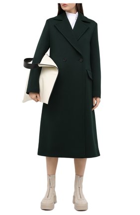 Женское шерстяное пальто JIL SANDER темно-зеленого цвета по цене 229500 руб., арт. JSPR121424-WR210500 | Фото 2 Женское шерстяное пальто JIL SANDER темно-зеленого цвета, арт. JSPR121424-WR210500 | Фото 2